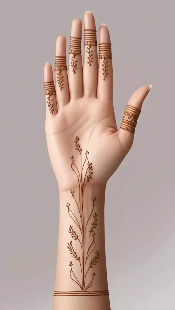 Light and elegant front-hand mehndi with floral patterns and soft strokes